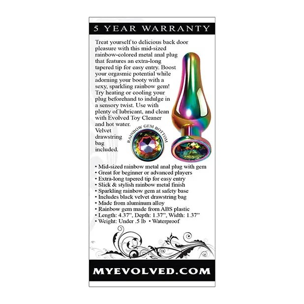 Evolved Rainbow Metal Plug - Medium - Anal Products