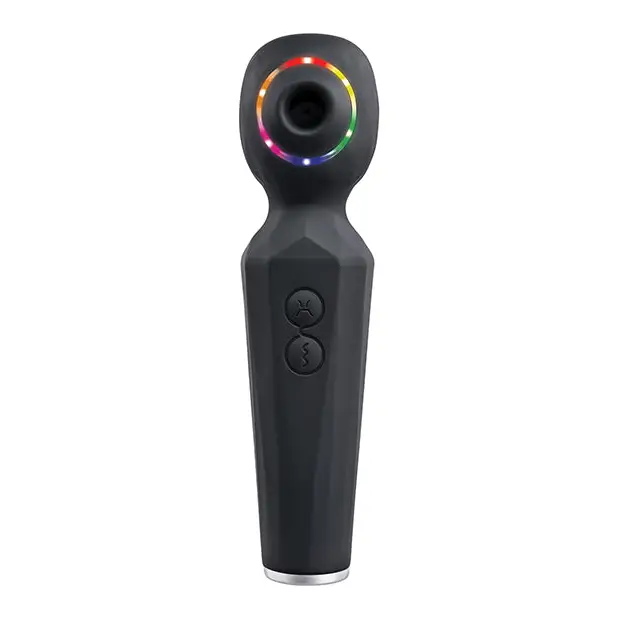 Evolved Rainbow Sucker Wand - Black - Massage Products