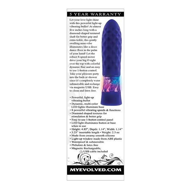 Evolved Raver Light Up Bullet - Purple - Stimulators