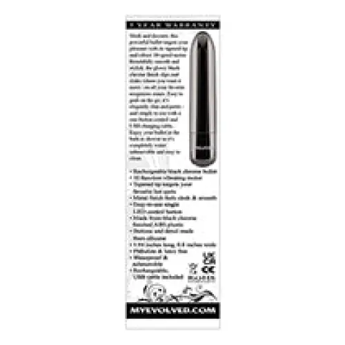 Evolved Real Simple Rechargeable Bullet - Black Chrome - Stimulators