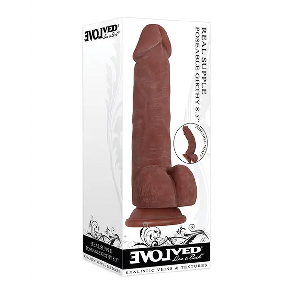 Evolved Real Supple Poseable Girthy Dark 8.5” - Dongs & Dildos