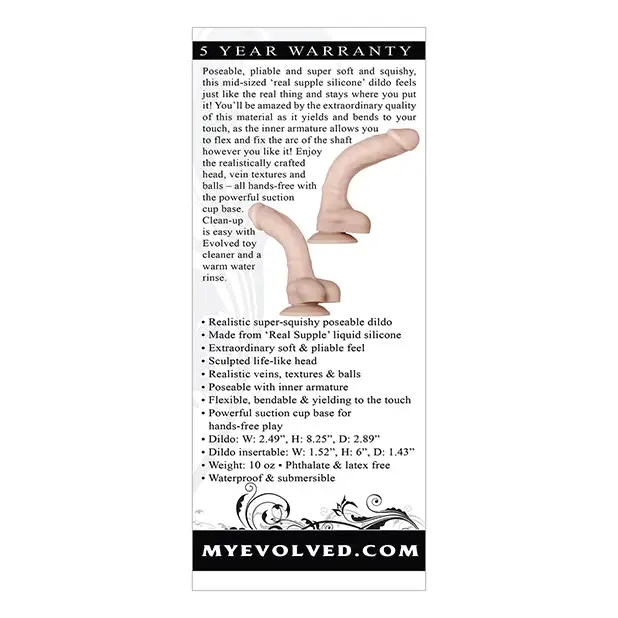 Evolved Real Supple Silicone Poseable 8.25” - Dongs & Dildos