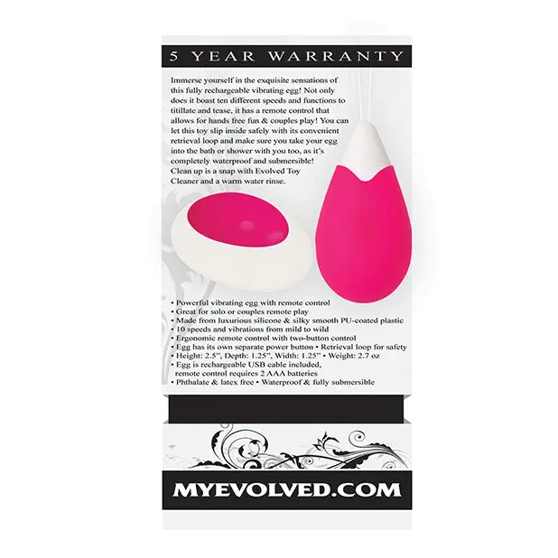 Evolved Remote Control Egg - Pink - Stimulators