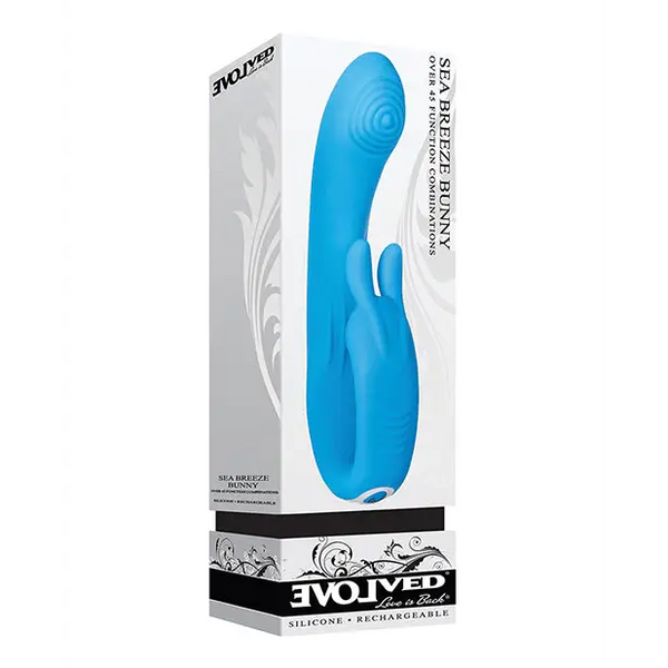 Evolved Sea Breeze Bunny Rechargeable Dual Stim - Blue - Vibrators