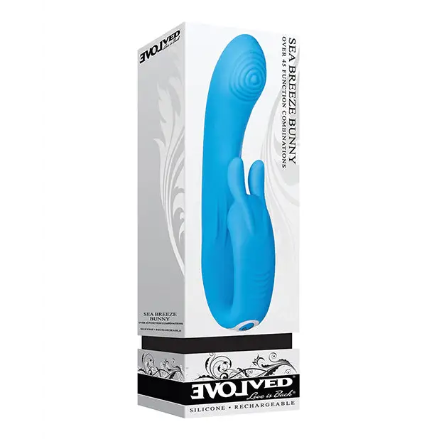 Evolved Sea Breeze Bunny Rechargeable Dual Stim - Blue - Vibrators