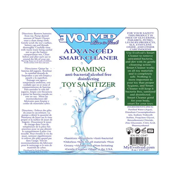 Evolved Smart Cleaner Foaming - 8oz - Toy Cleaners