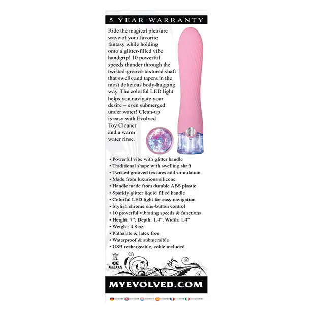 Evolved Sparkle Rechargeable Vibrator - Pink - Vibrators