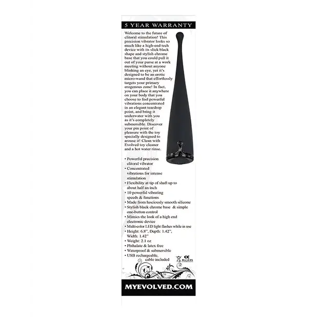 Evolved Straight to the Point Vibrator - Black - Vibrators