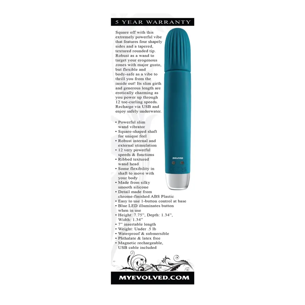 Evolved Super Slim Wand - Teal - Massage Products