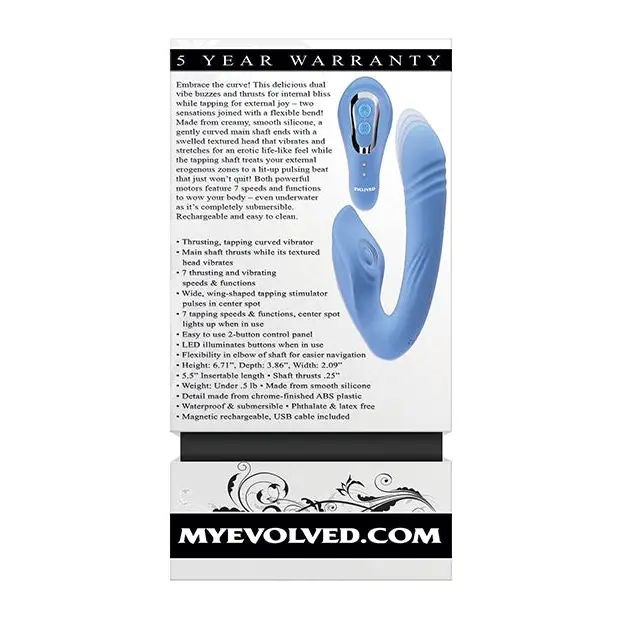 Evolved Tap & Thrust Dual Vibe - Blue - Stimulators