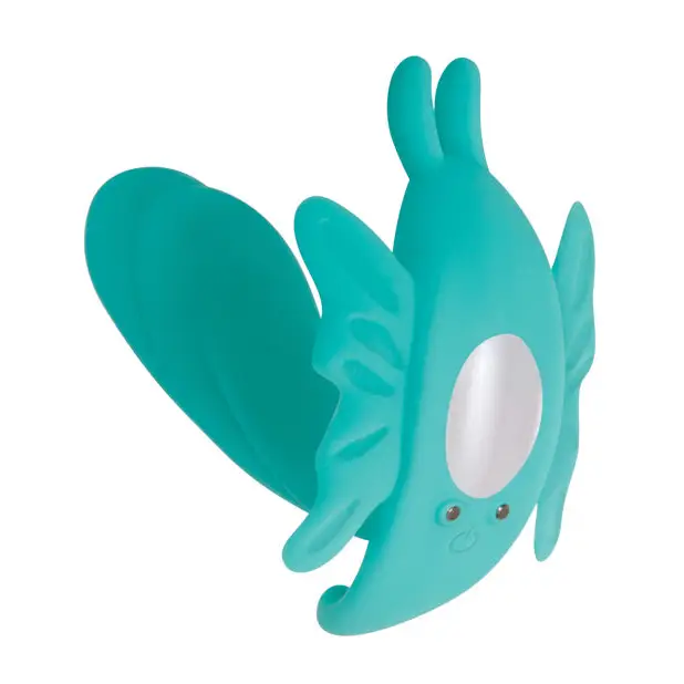 Evolved The Butterfly Effect Rechargeable Dual Stim - Teal - Vibrators