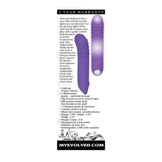 Evolved The G-Rave Light Up Vibrator - Purple - Vibrators