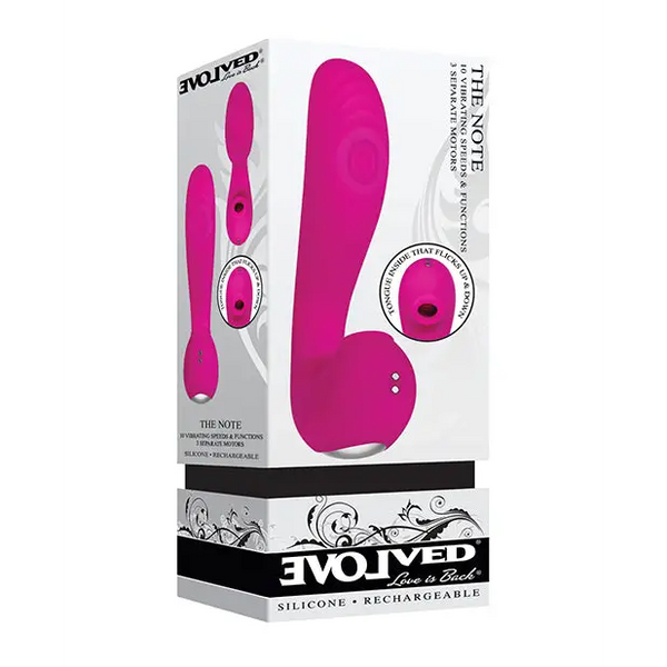 Evolved The Note Thumping Licking Vibe- Pink - Vibrators