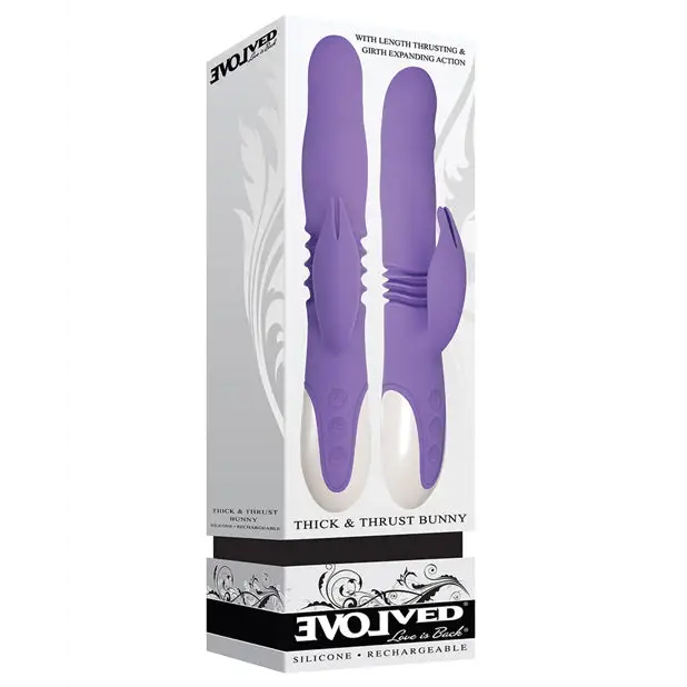 Evolved Thick & Thrust Bunny Dual Stim Rechargeable - Purple - Vibrators
