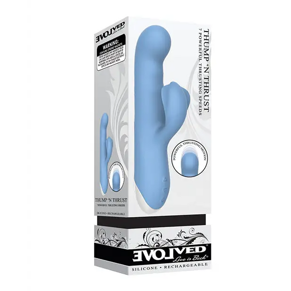 Evolved Thump N Thrust Rechargeable Dual Stim - Blue - Vibrators