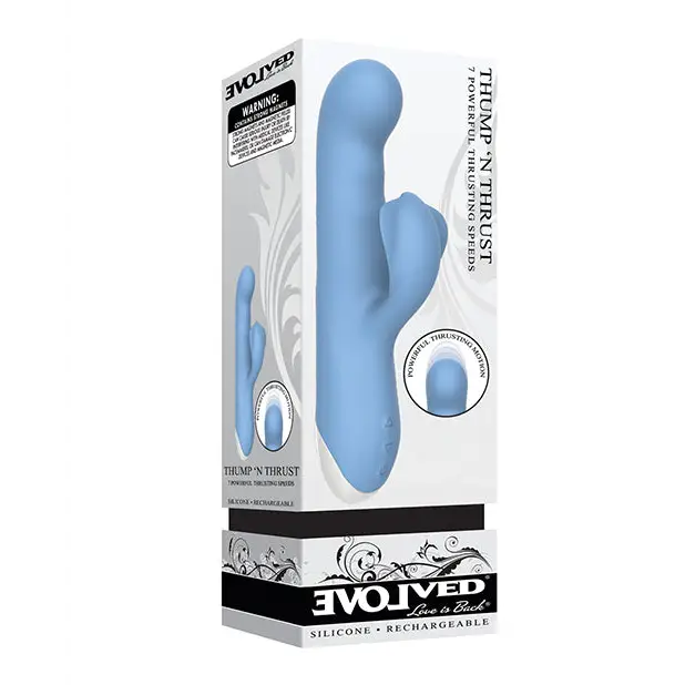 Evolved Thump N Thrust Rechargeable Dual Stim - Blue - Vibrators