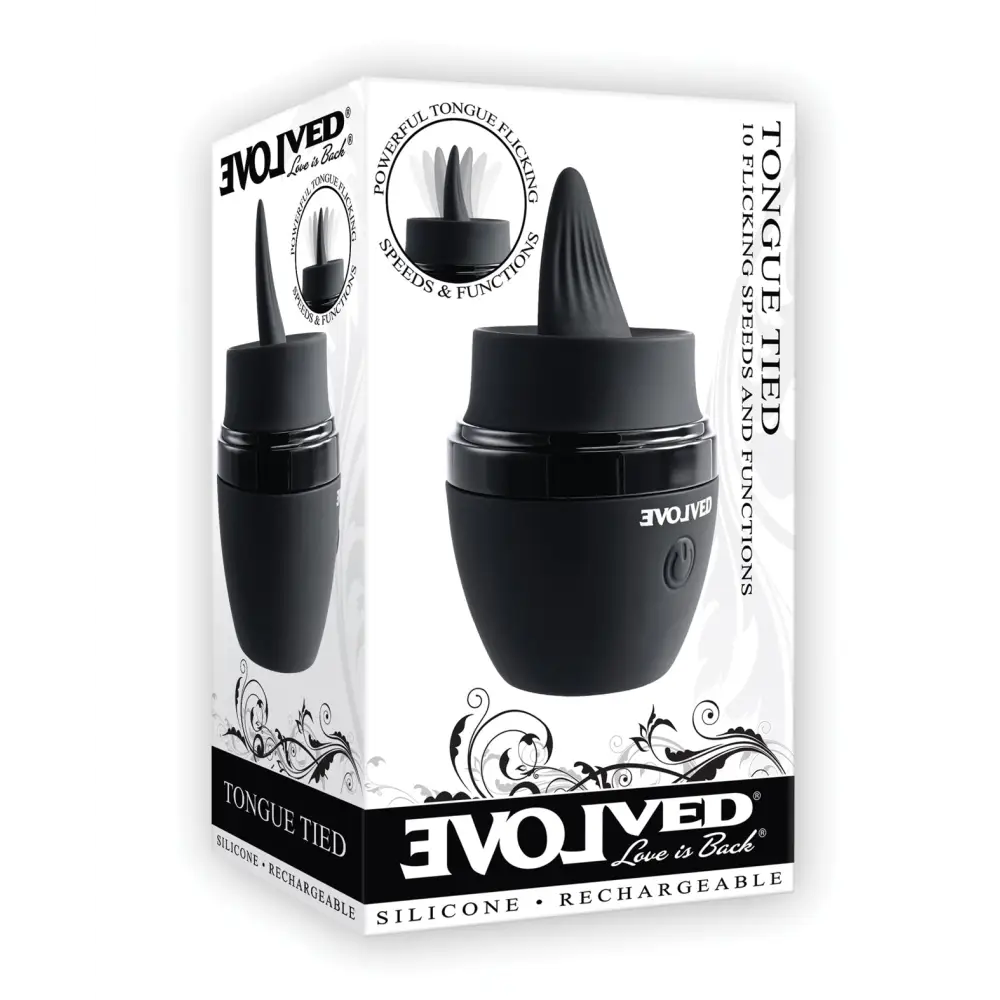 Evolved Tongue Tied Flicking Massager - Black - Stimulators