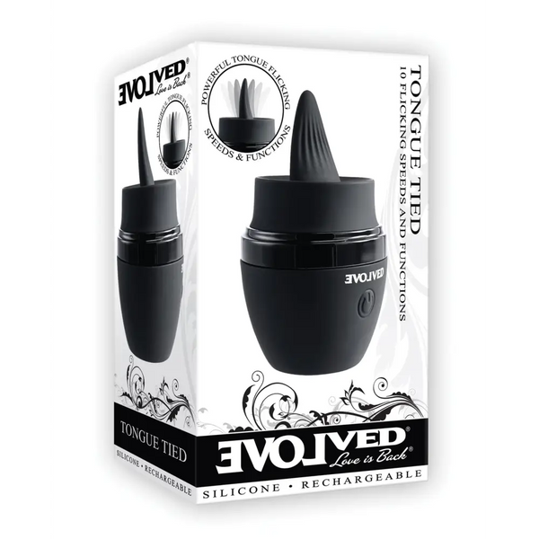 Evolved Tongue Tied Flicking Massager - Black - Stimulators