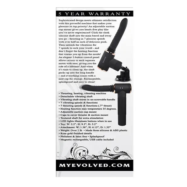 Evolved Too Hot to Handle Thrusting Machine - Black - Sex Machines