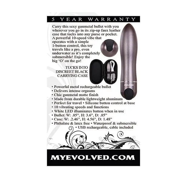 Evolved Travel Gasm Bullet - Grey - Stimulators