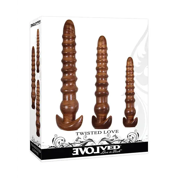 Evolved Twisted Love 3 pc Plug Set - Gold - Anal Products