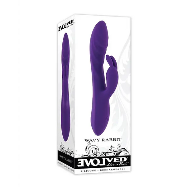Evolved Wavy Rabbit Vibrator - Purple - Vibrators
