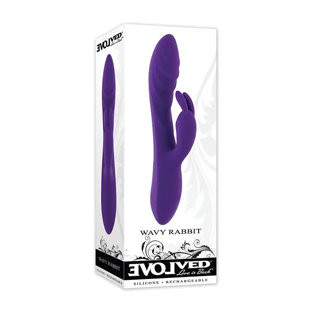 Evolved Wavy Rabbit Vibrator - Purple - Vibrators