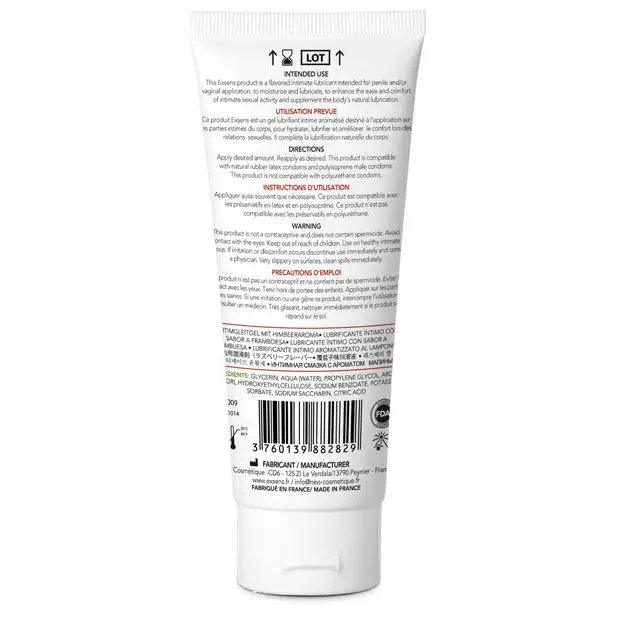 EXSENS of Paris Flavored Water Based Lubricant - Raspberry - Lubricants