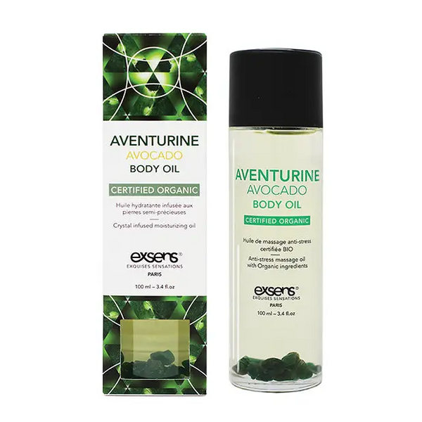 EXSENS of Paris Organic Body Oil w/Stones - Adventurine Avocado 100 ml - Lubricants