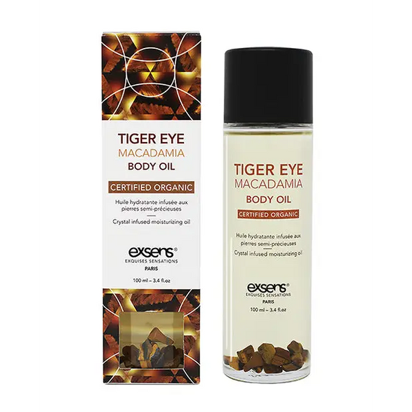 EXSENS of Paris Organic Body Oil w/Stones - Tiger Eye Macadamia 100 ml - Massage Products