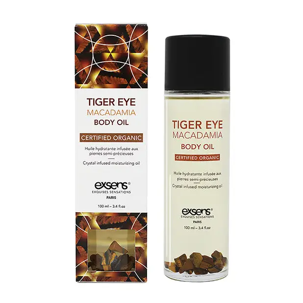 EXSENS of Paris Organic Body Oil w/Stones - Tiger Eye Macadamia 100 ml - Massage Products