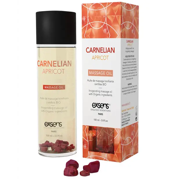 EXSENS of Paris Organic Massage Oil w/Stones - Carnelian Apricot - Massage Products