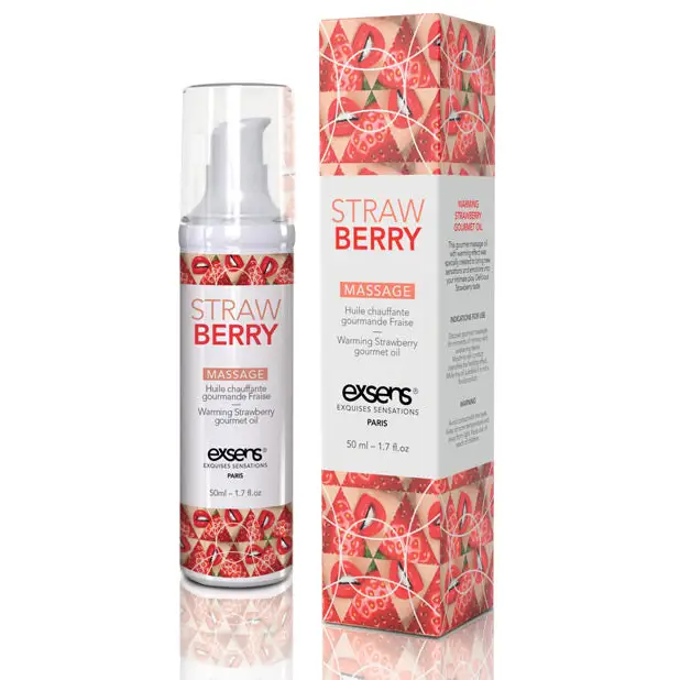 EXSENS of Paris Warming Massage Oil - Strawberry - Massage Products