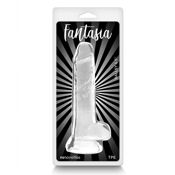 Fantasia Ballsy 6.5’’ Dildo - Clear - Dongs & Dildos