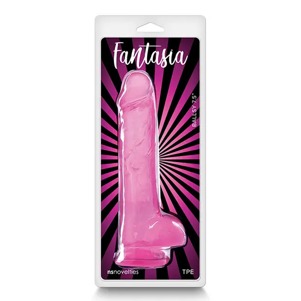 Fantasia Ballsy 7.5’’ Dildo - Pink - Dongs & Dildos