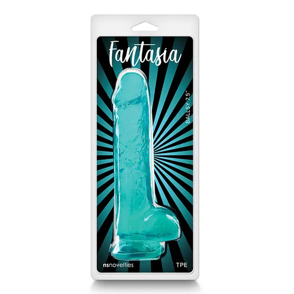 Fantasia Ballsy 7.5’’ Dildo - Teal - Dongs & Dildos