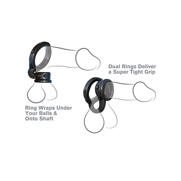 Fantasy C Ringz Ironman Duo Ring - Black - Penis Enhancement