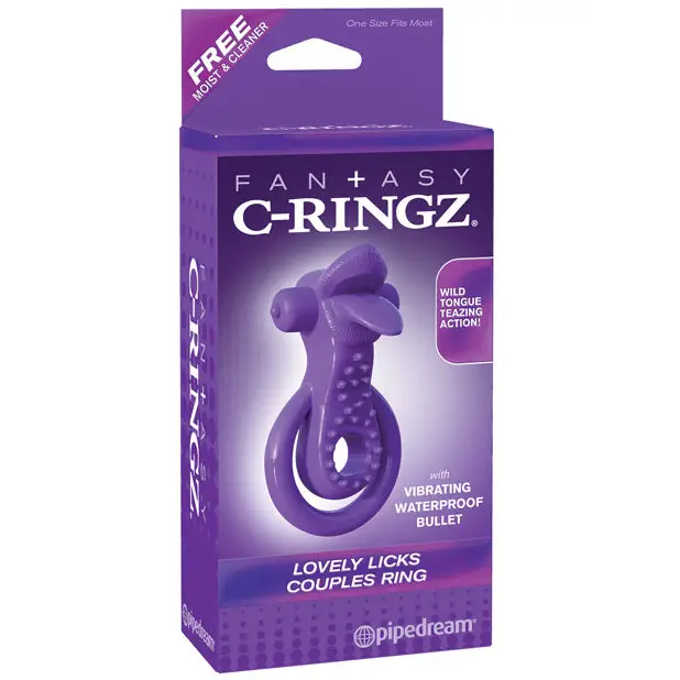 Fantasy C-Ringz Lovely Licks Couples Ring - Purple - Penis Enhancement