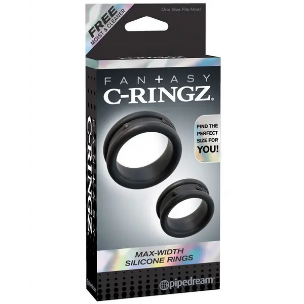 Fantasy C-Ringz Max Width Silicone Rings - Black - Penis Enhancement