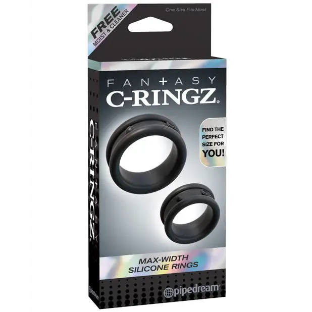 Fantasy C-Ringz Max Width Silicone Rings - Black - Penis Enhancement