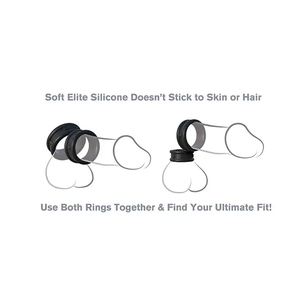 Fantasy C-Ringz Max Width Silicone Rings - Black - Penis Enhancement