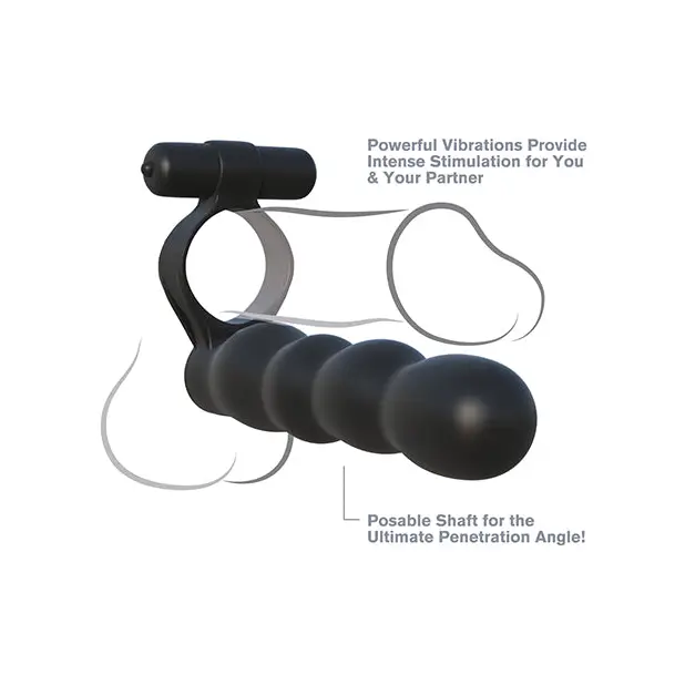 Fantasy C-Ringz Posable Partner Double Penetrator - Black - Penis Enhancement