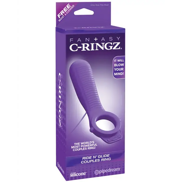 Fantasy C-Ringz Ride N’ Glide Couples Ring - Purple - Penis Enhancement