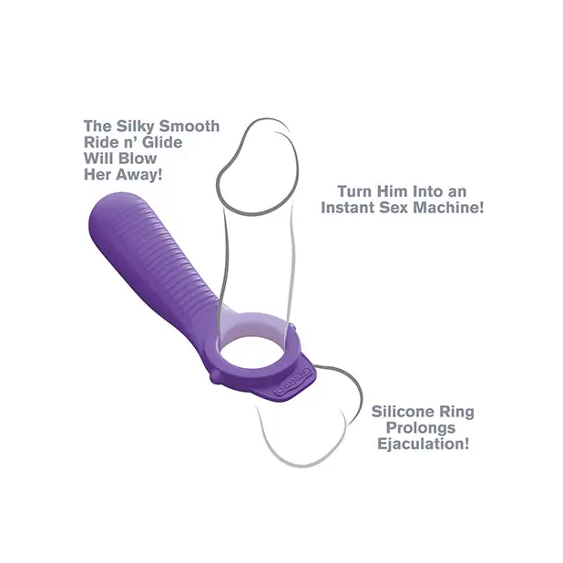 Fantasy C-Ringz Ride N’ Glide Couples Ring - Purple - Penis Enhancement