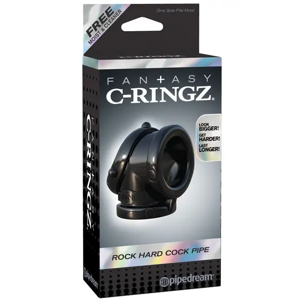Fantasy C-Ringz Rock Hard Cock Pipe - Black - Penis Enhancement