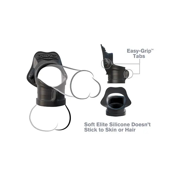 Fantasy C-Ringz Rock Hard Ring & Ball Stretcher - Black - Penis Enhancement