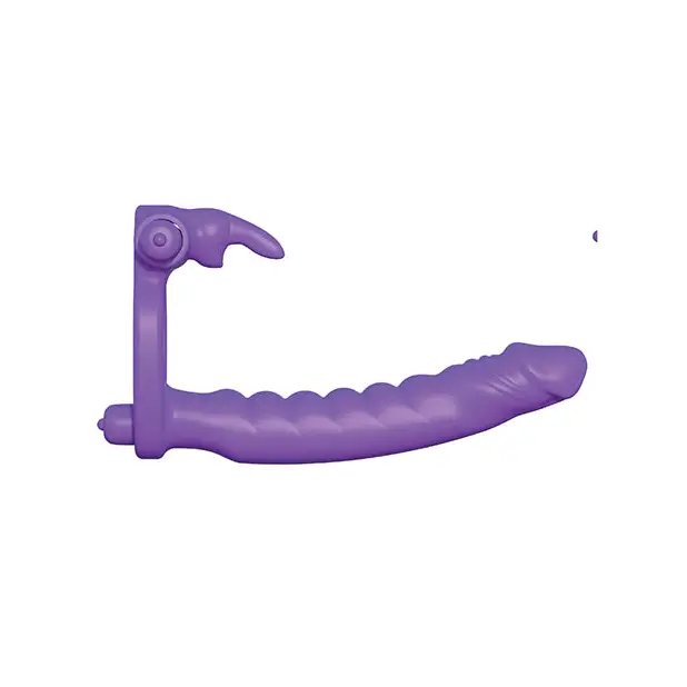 Fantasy C-Ringz Silicone Double Pene Rabbit - Purple - Penis Enhancement