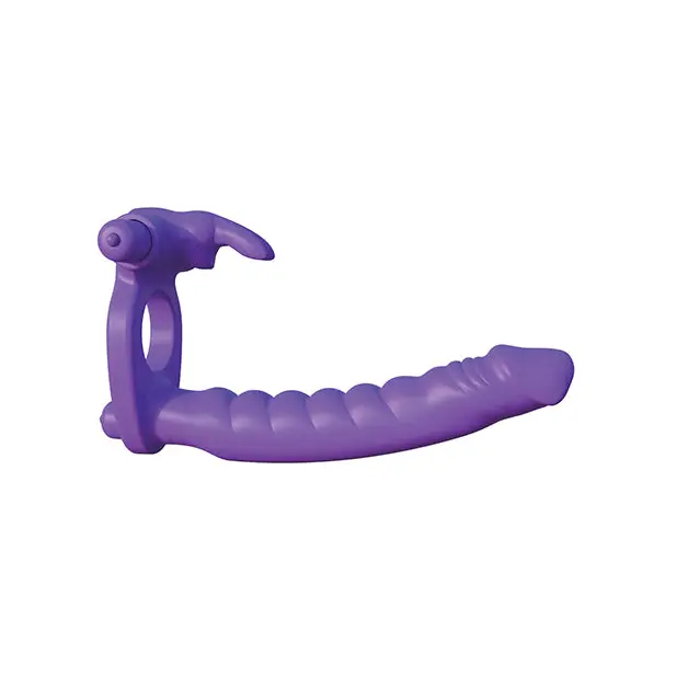 Fantasy C-Ringz Silicone Double Pene Rabbit - Purple - Penis Enhancement