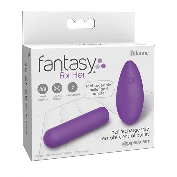 Fantasy for Her Rechargeable Remote Control Bullet - Purple - Stimulators