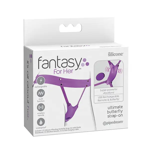 Fantasy For Her Ultimate Butterfly Strap On - Purple - Stimulators